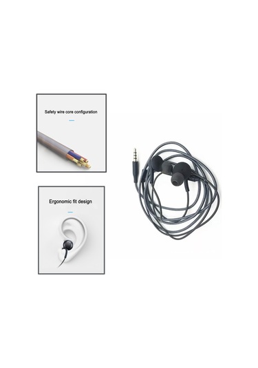 Manyetik Metal Kulaklık Ig955 Kablolu 3.5mm Kulak İçi Mikrofon Ses Kontrolü S8 İle Uyumlu Siyah -