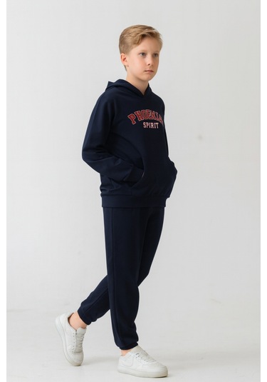 Erkek Çocuk Phoenix Sprit Baskılı Alt Üst Eşofman Takımı Ak7870 Lacivert
