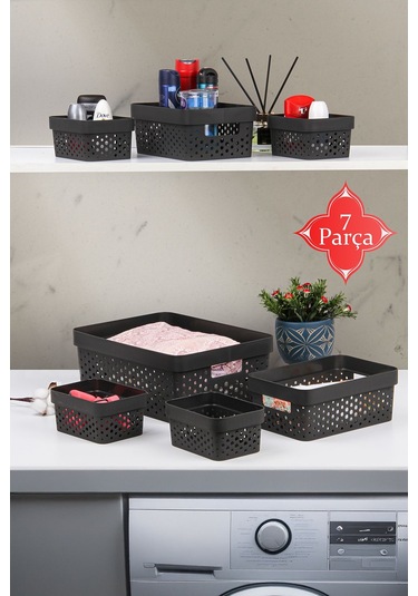 7 Parça Çok Amaçlı Düzenleyici Penta Sepet Antrasit