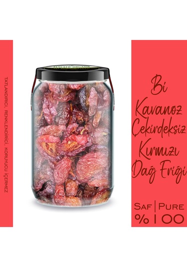 Kırmızı Dağ Eriği Çekirdeksiz Bi Kavanoz 660 Cc. Cam Kavanozda Ekşi Erik Kurusu Kırmızı Erik 400 G
