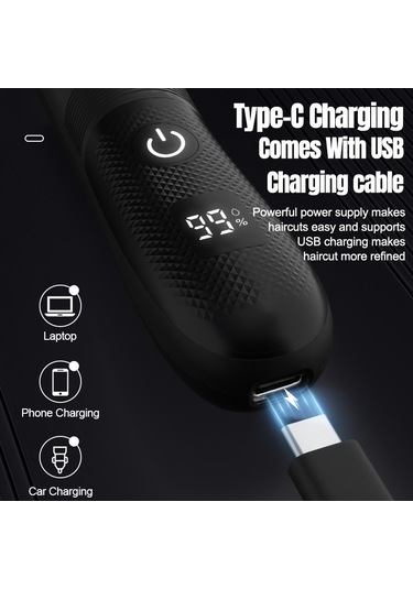 Erkekler İçin Su Geçirmez Ve Şarj Edilebilir Vücut Kılı Kesme Makinesi