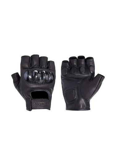 Motosiklet Yarım Parmak Eldiven %100 Deri Karbon Tarak Koruma