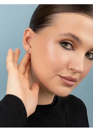 Veronika 925 Ayar Gümüş Çiçekli Küpe Çivileri 37405685 Altın