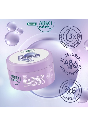 Arko Nem Yoğun Bakım Kremi Hyaluronik Asit 250+60 Ml