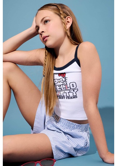 Defacto Kız Çocuk Hello Kitty Atlet F8271a825hswt80 Beyaz