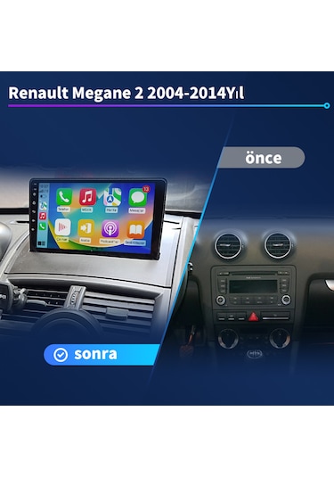 Renault Megane 2 2004-2014yıl Android 2gb Ram 32gb Rom Carplay Mu