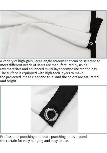 Boyut:120 İnç (4:3) İnce Polyester Projektör Film Perdesi