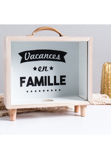 Rogfer Yaratıcı Ahşap Sanat Taze Kumbara Yatak Odası Masaüstü Dekorasyon Süsler Çeşitli Eşyalar Saklama Kutusu, Stil: Kolu Ahşap Saklama Kutusu - B