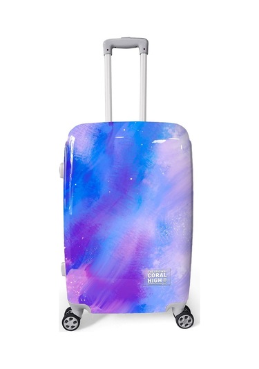 Coral High Renkli Desenli Pc Orta Boy Valiz 60cm 16837 Mor