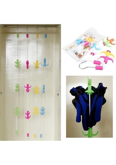 Ams Net Dolap İçi Düzenleyici Askı Elbise Giysi Organizer Sihirli Askılık Çok Renkli
