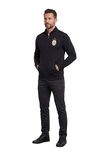 Gsstore Galatasaray Lisanslı 5 Yıldızlı Siyah Balıkçı Yaka Sweat Siyah