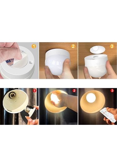 Inf Şarj Edilebilir Led Ampul, 3 Renk Sıcaklığı Ve Uzaktan Kumandalı E26/e27 Lamba Duyu Diğer