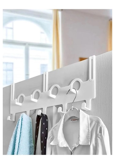 Wishhome 9 Kancalı Çok Amaçlı Kapı Arkası Askısı Askılık Beyaz