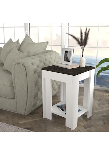 Dekorister Done Yan Sehpa Beyaz-Rebab