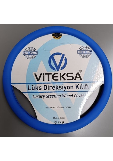 Viteksa Lüks Kokusuz Sert Silikon Direksiyon Kılıfı Mavi