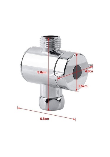 Ulzyvf 2x Abs Krom 3 Yollu Yönlendirici Hortum Bağlantısı T Şekli Adaptör Konnektörü Açılı Vana Hortum Banyo Duş Kolu Tuvalet, Küçük Boyutlu