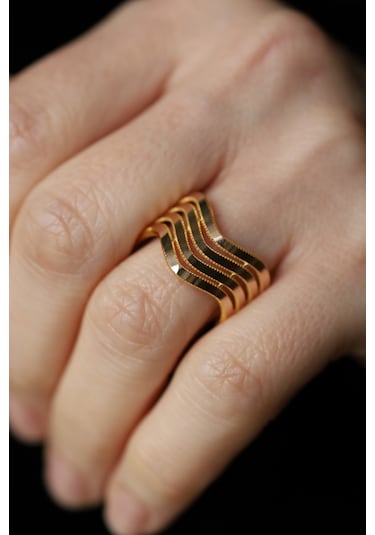 Yenigün Kuyumculuk 14 Ayar Altın Zikzak Modeli 4 Sıra Ajda Yüzük Yzk59883