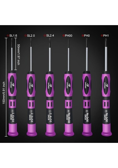 Honeybeeshop Topforza 7 Parça Hassas Tornavida Seti Saat Elektronik Bilgisayar Tamiri İçin Manyetik Phillips Oluklu Başlıklar