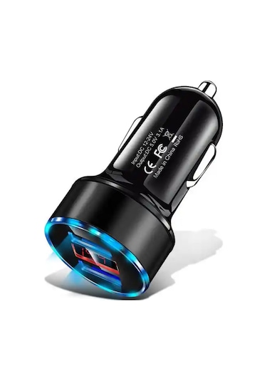 3.1a Çift Hızlı Şarj Cihazı Çakmak 2 Portlu Usb Araç Soketi Po Mavi-çin