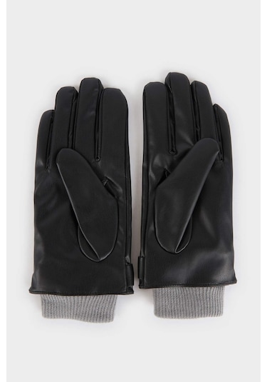 Defacto Kadın Suni Deri Eldiven C6842ax25wnbk23 Siyah-bk23