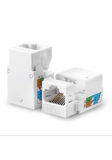 10 Lu Paket Cat6 Utp 180 Derece Keystone Jack Beyaz Panel Tipi Çakma Modülü
