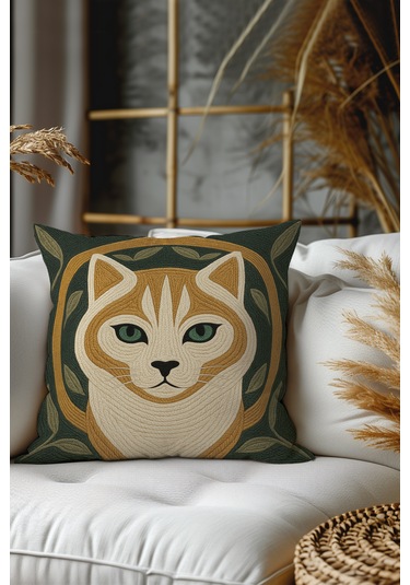 2 Li Nakış Desenli, Çift Taraflı Baskı, Kırlent Kılıfı Seti 16