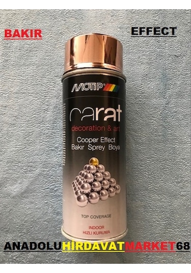 Carat 400 ML Bakır Krom Efekt Sprey Boya Parlak Bakır