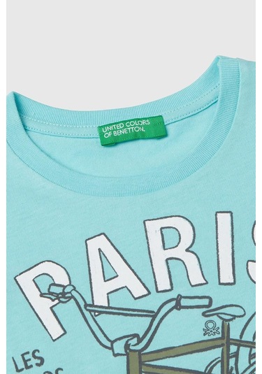 United Colors Of Benetton Erkek Çocuk T Shirt Turkuaz 3ı1xg10ıj-1418 Turkuaz