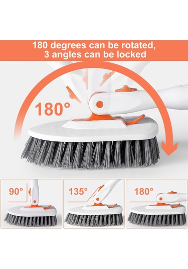 Sones 52 İnç Ayarlanabilir Saplı Duş Temizleme Fırçası Küvet Fayans Fırçası, Özellikler: Set 3