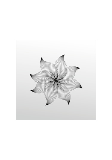 Folyo Sticker Çiçek Desen 200cm Uzunluk Siyah