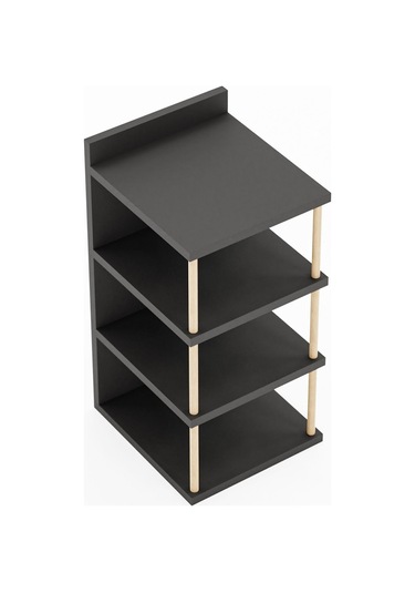 Çok Amaçlı 4 Raflı Ayakkabılık, Banyo, Mutfak Düzenleyici Organizer Antrasit Gri Antrasit - Gri