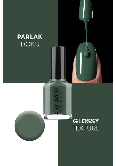 Alix Avien Soluk Yeşil 110 Yüksek Pigmentli Uzun Süreli Kalıcılık Hızlı Kuruma Nail Lacquer 110