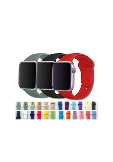 Microcase Apple Uyumlu  Watch Se 44 MM Silikon Kordon Kayış M-L