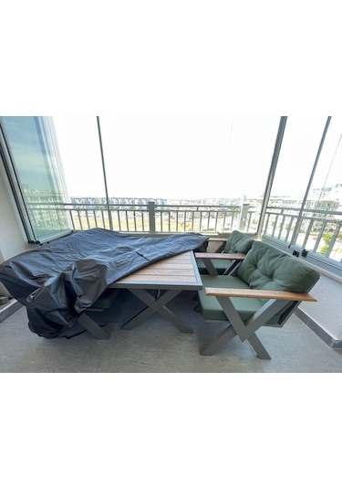 Siyah Bahçe Mobilya Koruma Örtüsü Branda 300x160x80 Cm-santimetre, Su Geçirmez, Güneşten Korur Diğer