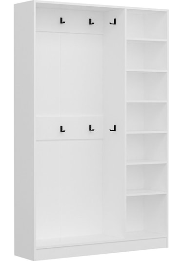 Minar Kale 210 Cm 3 Kapaklı 1b Raf Portmanto Beyaz