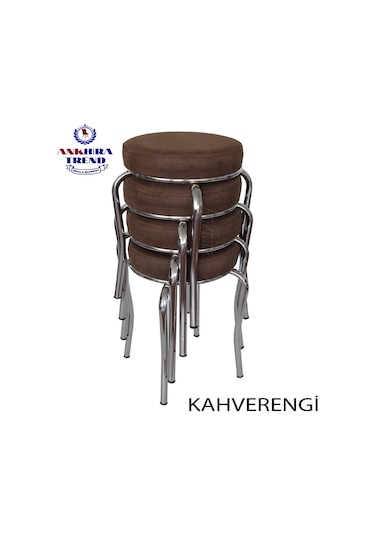 Tabure (Krom Ayaklı) (4 Adet) - Mutfak Balkon Taburesi