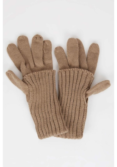 DeFacto Kadın Triko Eldiven C6843AX24WNBN62 Kahve