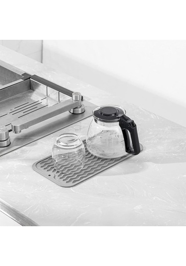 Ulzyvf Silikon Mutfak Matı, Mat Kurutma İçin Gri-a Gri Çok Bulaşık Amaçlı Yw Gri