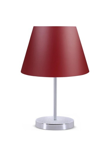 Art Krom Gövdeli Abajur Bordo Şapkalı Bordo