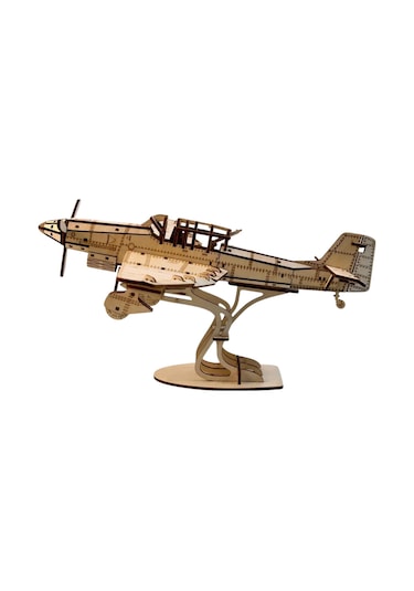 Ju 87 Savaş Uçağı Maketi - Kendin Yap Dıy Dekoratif Kit - 3d Puzzle