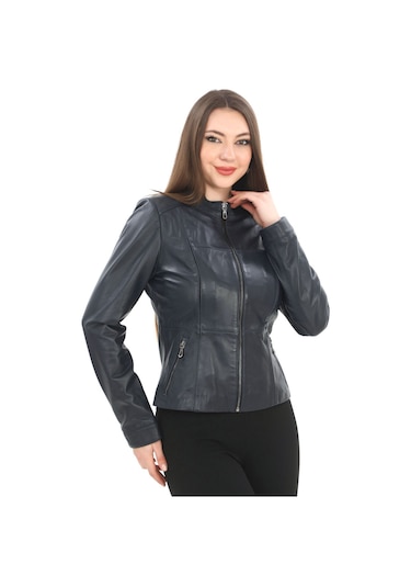 New Zaya Leather Kadın Hakiki Kuzu Deri Ceket