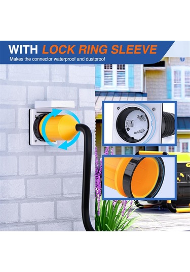 Xurunkeji 50amp Rv Güç Kablosu Büküm Kilitli Fiş, Önyükleme Kilitli Kapak, 125/250v Dişi Kilitli Kıyı Değiştirme Girişi