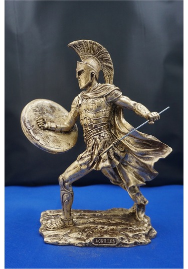 Achilles Aşil Mitolojik Tasarım - Ev Ofis Dekoratif Hediyelik Aksesuar 19 Cm Altın