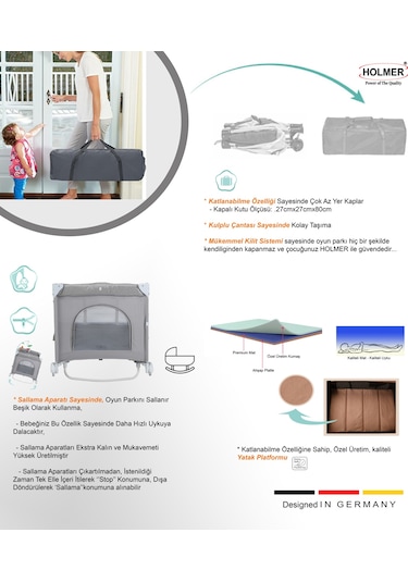 Holmer Kids Maxi Comfort Coolstyle Cibinlikli Park Yatak 70 x 110 CM