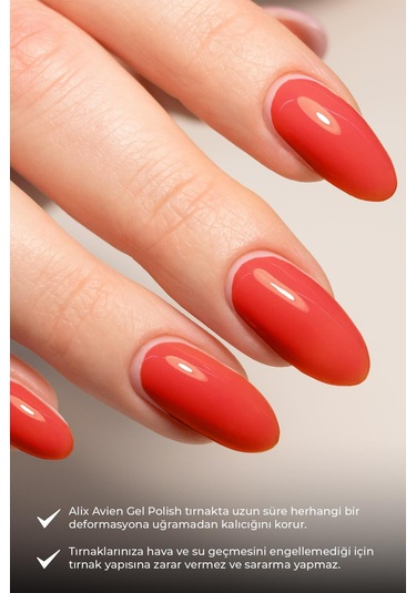 Alix Avien Uv Kalıcı Kırmızı Jel Oje 45 Gel Polish 12 Ml