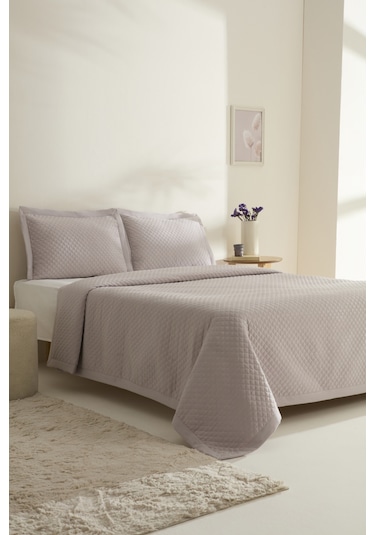 Karaca Home Anna Çift Kişilik Yatak Örtüsü Açık Mürdüm Açık Mürdüm