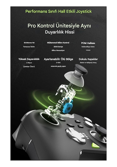 P5 Kablosuz Oyun Denetleyicisi 2.4g Bluetooth Hall Etkisi Gamepad