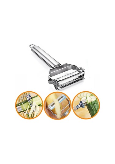 Pazly--1 Adet Soyucu Stili Mutfak Alet Aksesuarları Çok Fonksiyonlu Sebze Meyve Kesici Dilimleyici Rende Öğütücüler Cocina Accesorios De Cocina Utensilios Gümüş