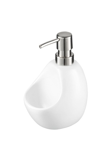 Sıvı Sabunluk Siyah Süngerlik Bölmeli 460ml Sabunluk Beyaz