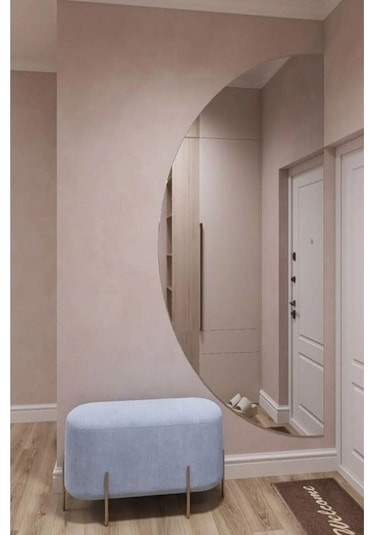 120 X 60 Cm Model Nes Dekoratif Ayna, Konsol Aynası, Hol Aynası, Dresuar Aynası GÜMÜŞ